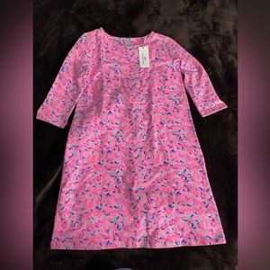 Vineyard Vines Whale Swirl Shift Dress Malibu Pink Aqua Blue Girls Sz L (14)